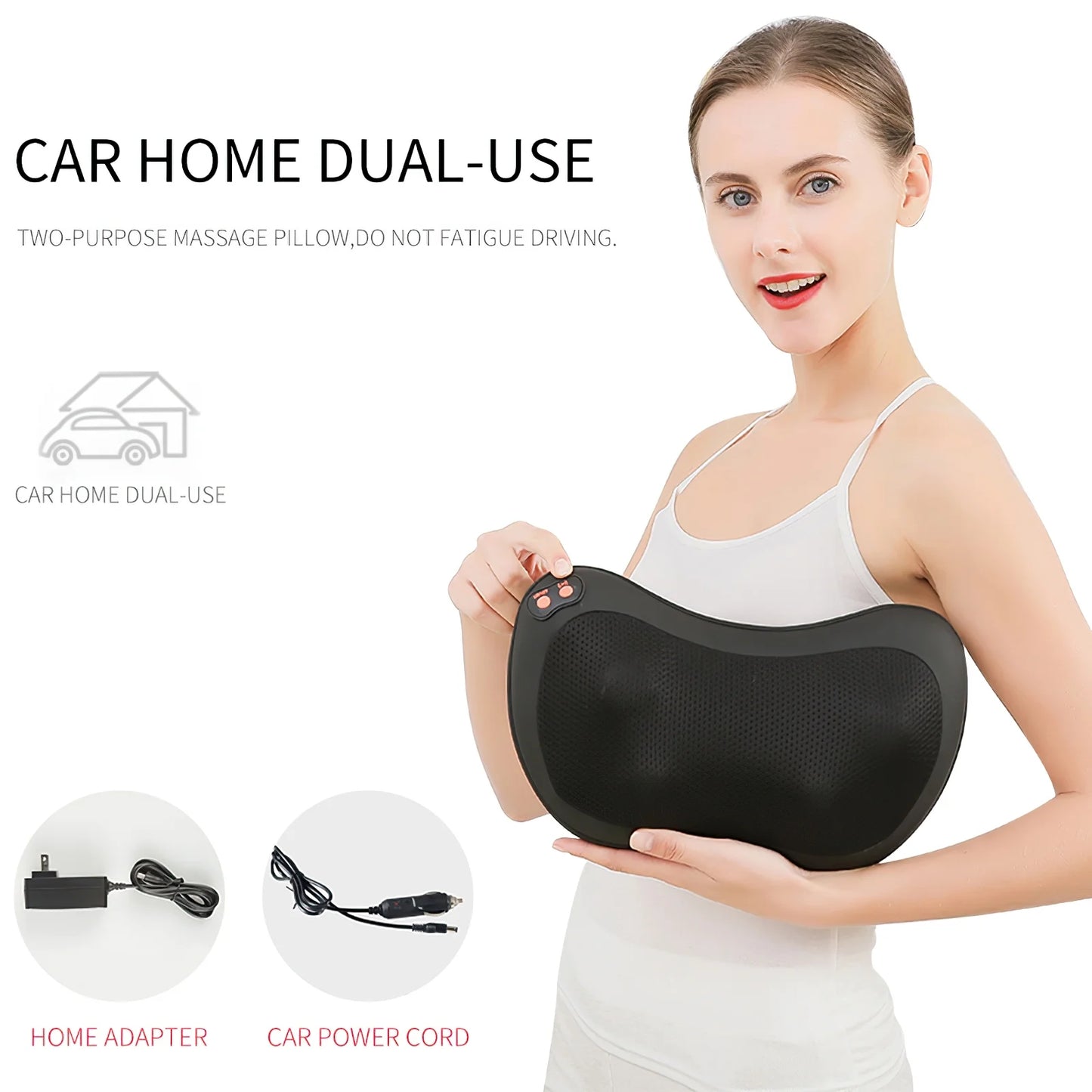 Neck Massager, Shiatsu Massager Pillow with Heat, Electric Back Massager for Shoulder, Back, Leg, Deep Tissue Kneading Massage to Relax Muscles, Massage Pillow Gift for Women/Men