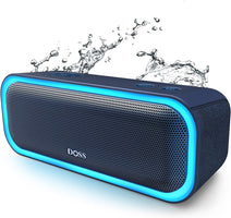 Soundbox Pro Bluetooth Speaker with 20W Stereo Sound, Active Extra Bass, IPX6 Waterproof, TWS Pairing, Multi-Colors Lights, 20H Playtime, Portable for Beach, Outdoor-Blue