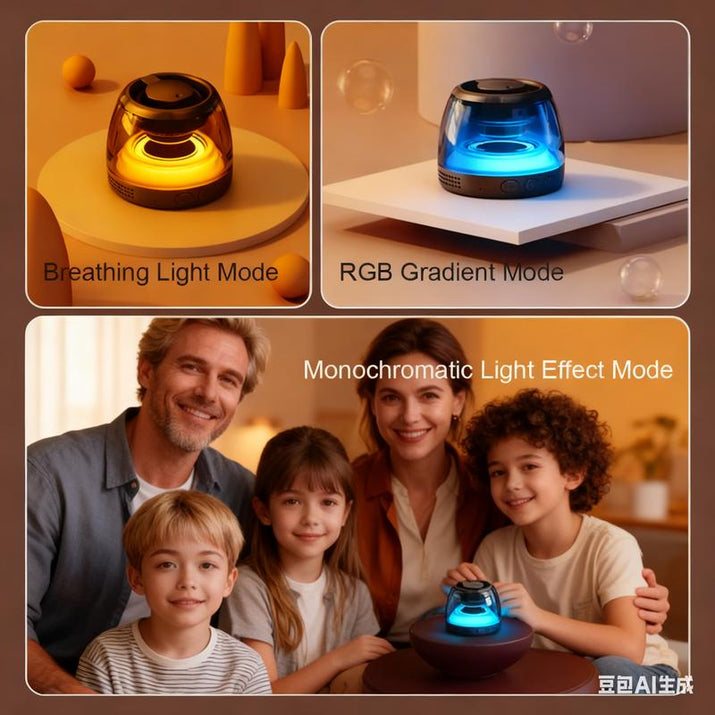 Joytutus Magnetic Bluetooth Speaker Portable Wireless Outdoor with TF Card Slot RGB Atmosphere Lights Sound System Trucks Colorful Dustproof Smartphone Rechargeable Car Audio Black Metal Compact & Portable Design 360° Holographic Sound Effects