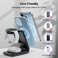 Acer 3 in 1 Using Apple Latest Technology Magnetic Wireless Charger, Wireless Charging Station, 15W Fast Magsafe Charger for Iphone 17 16 15 14 13 12 Series -Apple Watch 10 9 8 7 6 5 4 3 2 SE and Ultra Series-Airpods 4 3 2 Pro Series