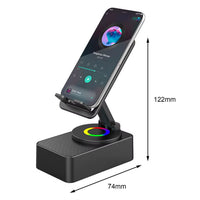 Bluetooth-Compatible Audio Power Phone Holder Rotating Phone Stand with Wireless Speaker Foldable Adjustable Cell Phone Stand