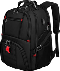 Large Backpack for Men, Extra Large Laptop Backpacks for Men Women, Water Resistant Travel Backpack Airline Approved Business Work Bag with USB Charging Port Fits 17 Inch Computer, Black
