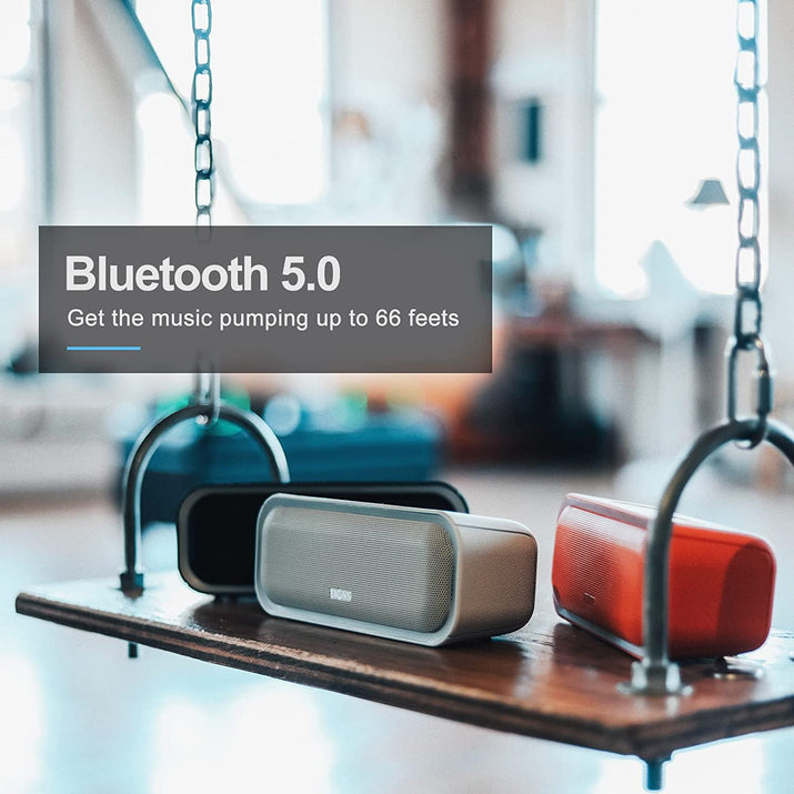 Soundbox Pro Bluetooth Speaker with 20W Stereo Sound, Active Extra Bass, IPX6 Waterproof, TWS Pairing, Multi-Colors Lights, 20H Playtime, Portable for Beach, Outdoor-Blue