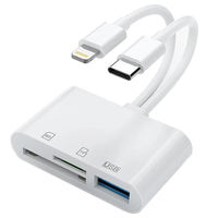 SD Card Reader 5-In-1 Lightning /Type C to USB 3.0/SD/TF Card Adapter Memory Card Reader for Iphone Ipad Macbook Samsung Andro