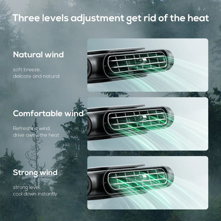 Car Headrest Cooling Air Fan 3 Speeds Adjustable Car Interior Rear Headrest Fan Cooler Air Cooling Fan Summer Car Accessories