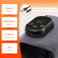 Electric Foot & Ankle Massager - 3/5 Vibration Gears with Hot Compress Ankle Wrap Brace for Muscle Relaxation & Health Care