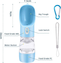 Portable Dog Water Bottle Pet Drinking Bottle Leak Proof Portable Puppy Water Bottle Dispenser and Cats Water Bottle for Walking Traveling Hiking (Blue/258Ml)