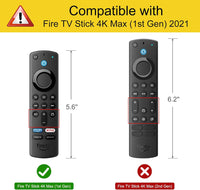 Remote Case for Fire TV Stick HD/4K/4K Max (1St Gen)/Fire TV Stick (3Rd Gen)/Lite - Anti-Slip Shockproof Silicone Cover for Alexa Voice Remote (2Nd & 3Rd Generation), Black