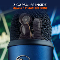 Logitech Creators  Yeti USB Microphone for Gaming, Streaming, Podcast, Youtube, Discord, PC, Studio Sound, Plug & Play-Midnight