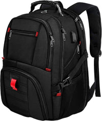 Large Backpack for Men, Extra Large Laptop Backpacks for Men Women, Water Resistant Travel Backpack Airline Approved Business Work Bag with USB Charging Port Fits 17 Inch Computer, Black