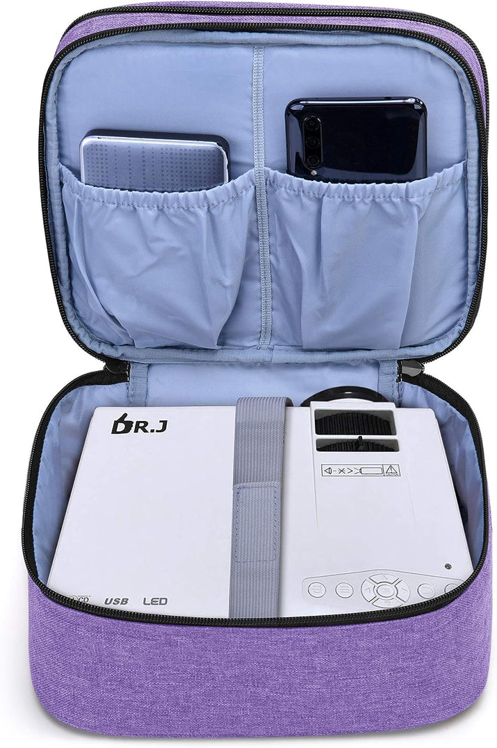 Carrying Bag Compatible with DR.J Mini Projector, Portable Case for Mini Projector and Accessories, Purple